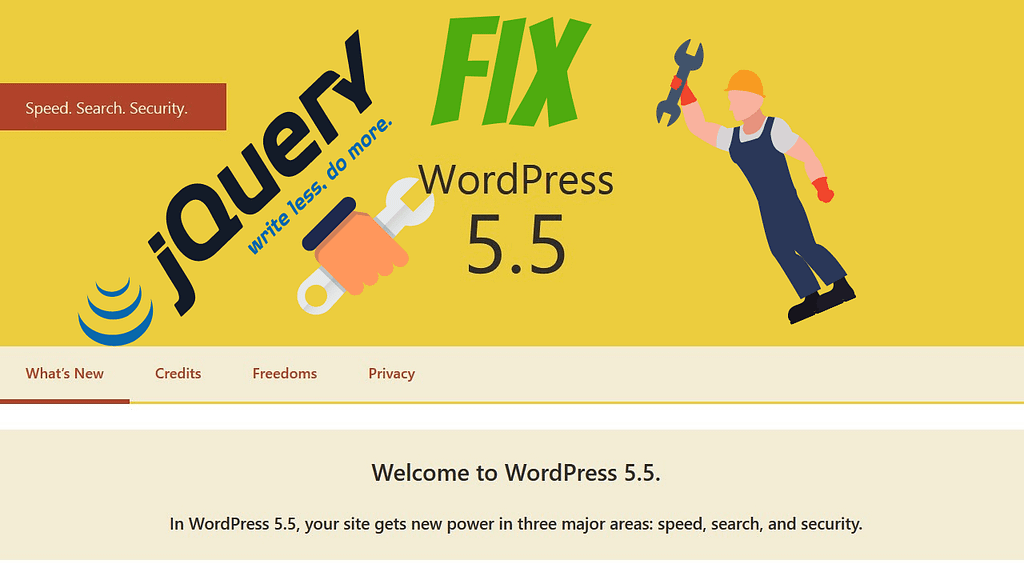 Update to WordPress 5.5 broke website, jQuery Migrate fix WordPress 5.5