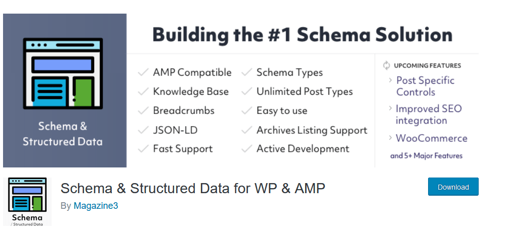 Schema Structured Data for WP AMP Plugin